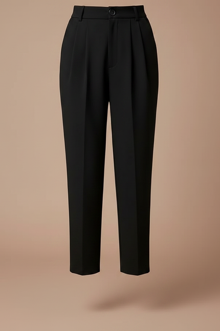 Pantalon Noir Carotte Femme - Polyester - vue 3