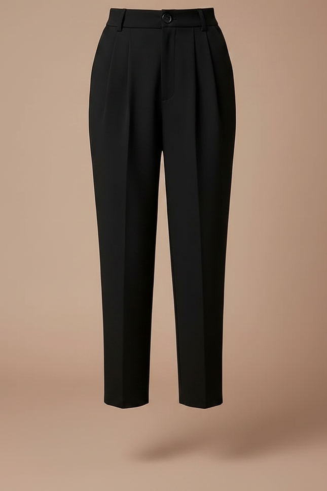 Pantalon Noir Carotte Femme - Polyester - vue 3
