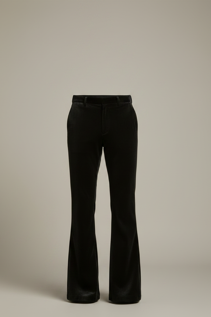 Pantalon Noir Velours Évasé Homme Élégant - vue 3