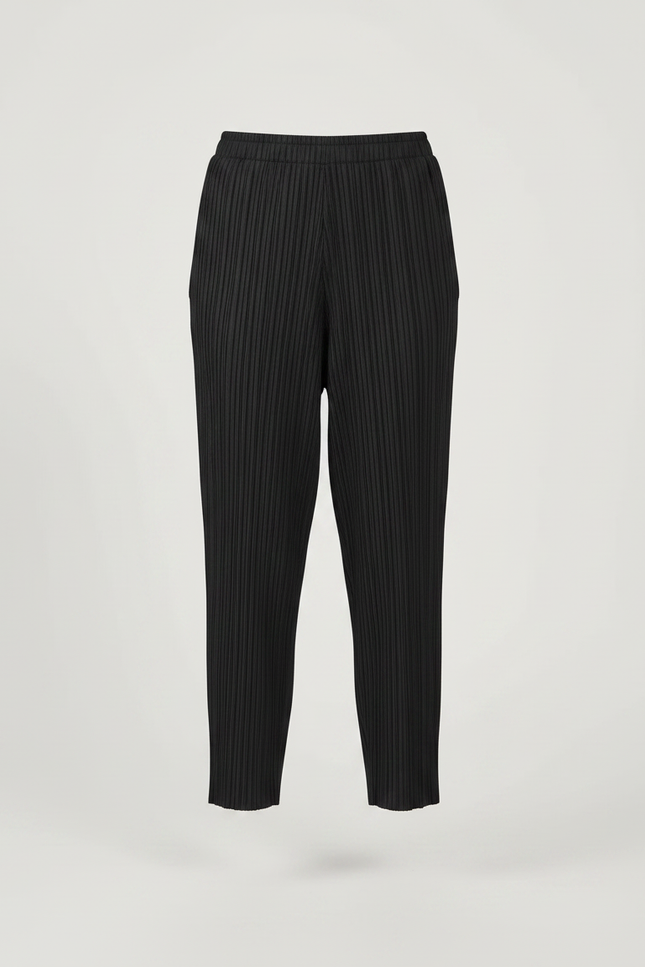 Pantalon Noir Plissé Carotte Décontracté Femme - Polyester - vue 3