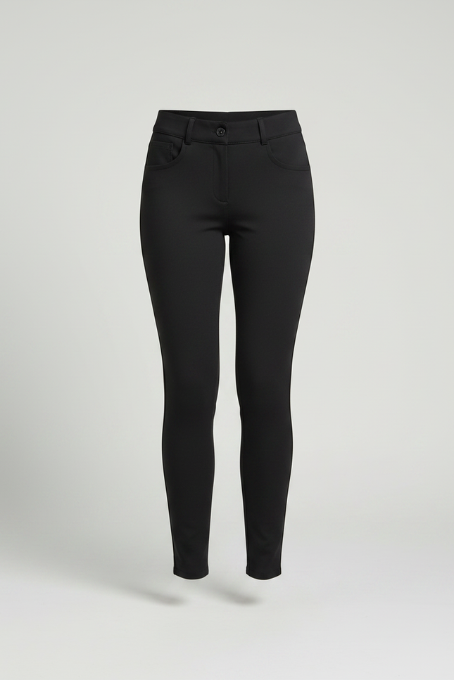 Pantalon Noir Ajusté Équitation Poches Femme - Polyester - vue 3