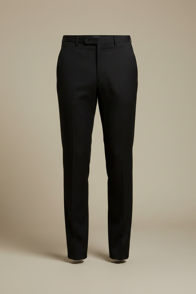 Pantalon Noir Homme Habillé Élégant Coupe Droite Formel - Laine - vue 3