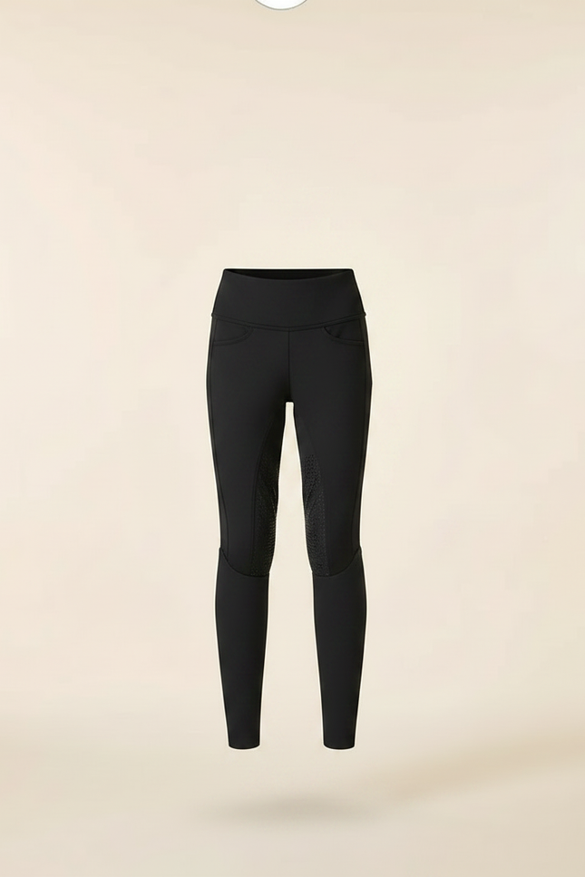 Pantalon Noir Équitation Enfant Silicone Adhérent Confort - Polyester - vue 3