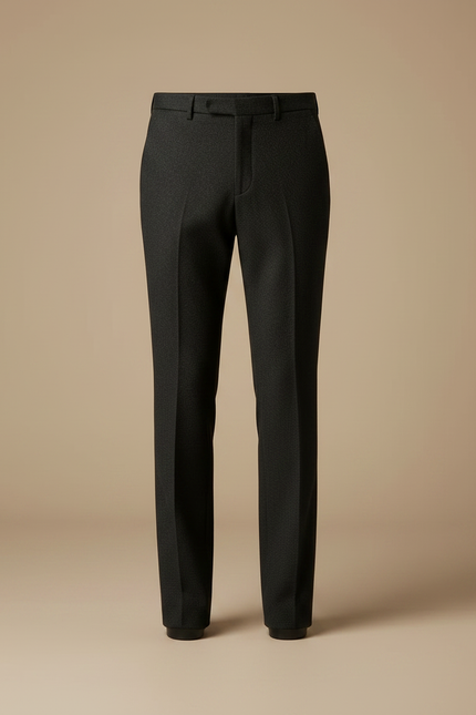 Pantalon Noir Laine Droit Formel Homme Élégant - Gris - vue 3
