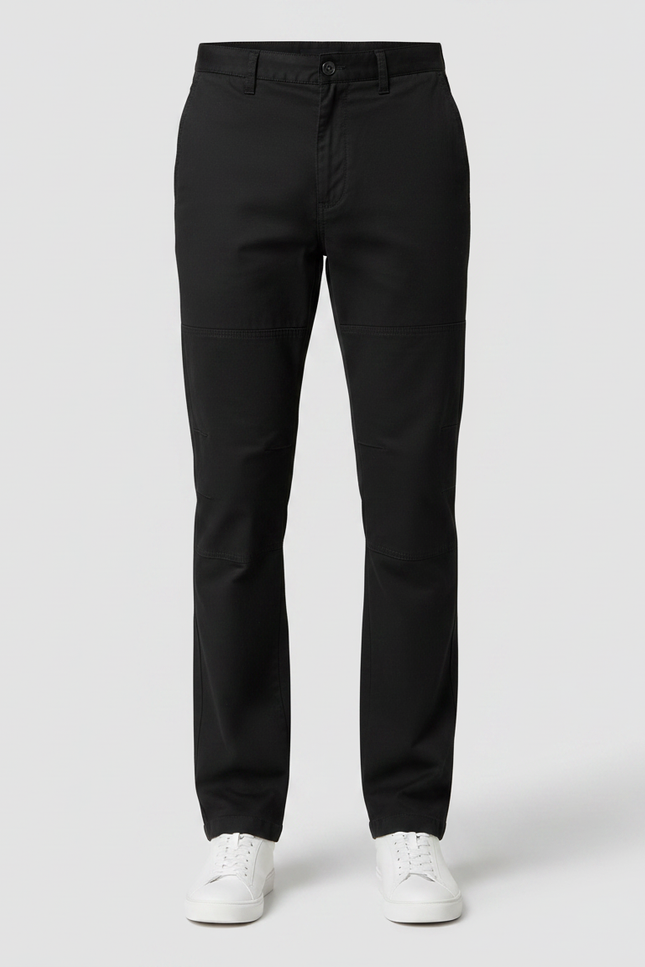 Pantalon Noir Homme Droit Coton Décontracté - Gabardine - vue 2