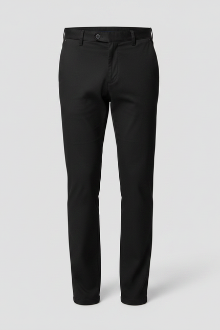 Pantalon Noir Droit Coton Homme Élégant Classique - Gabardine - vue 3