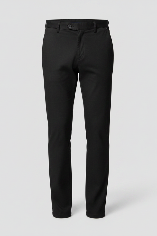 Pantalon Noir Droit Coton Homme Élégant Classique - Gabardine - vue 3