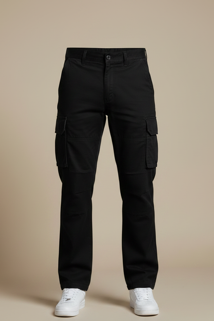 Pantalon Tactique Noir Homme - Toile - vue 3