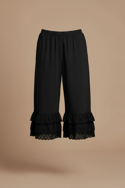 Pantalon Corsaire Noir Femme - Polyester - vue 3