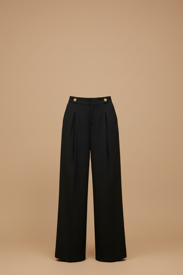 Pantalon Wide Leg Femme Noir - Polyester - vue 3