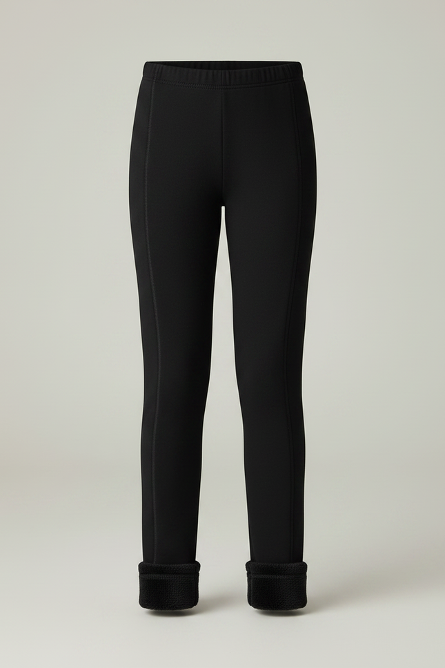 Pantalon Noir Chaud Épais Fille Hiver - Molleton - vue 3