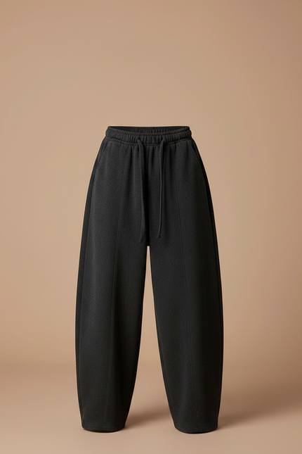 Pantalon Noir Ample Élastique Molletonné Enfant Confortable - vue 3