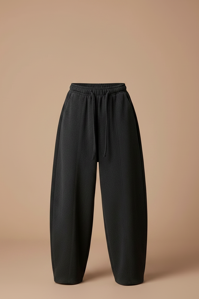 Pantalon Noir Ample Élastique Molletonné Enfant Confortable - vue 3
