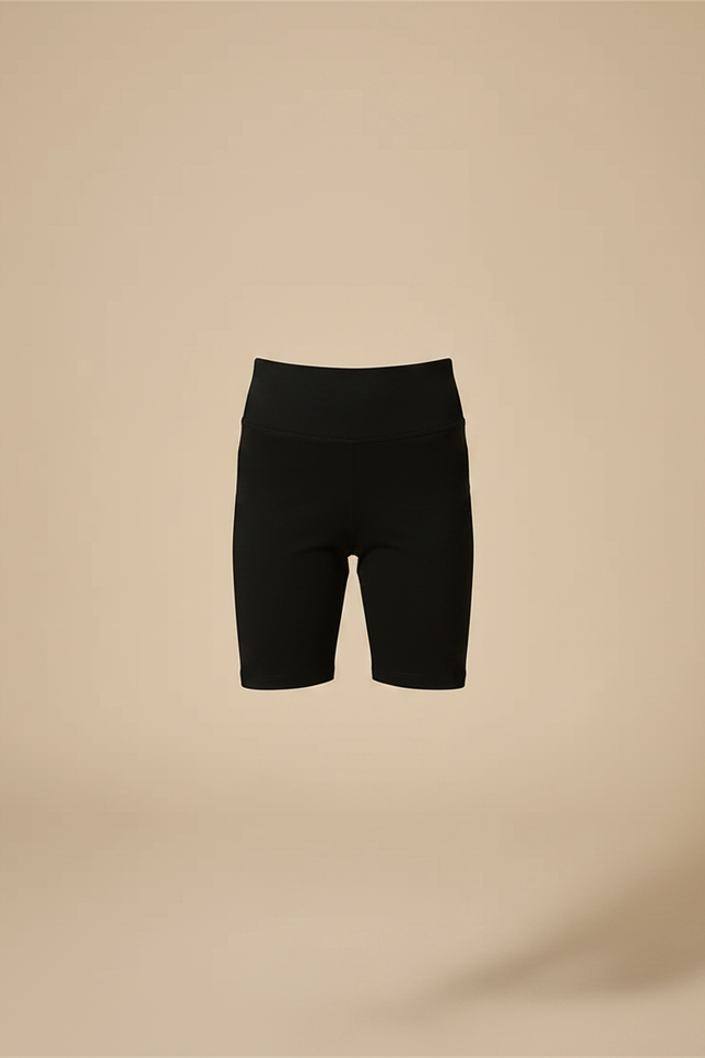Pantalon Noir Cycliste Court Extensible Fille Confortable - Maille - vue 3