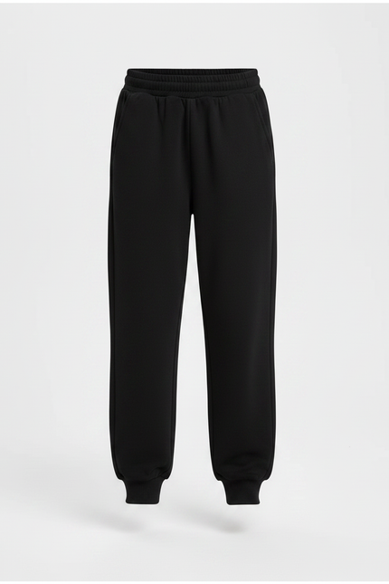 Pantalon Noir Unisexe Molletonné Jogging Confortable Sport - vue 3