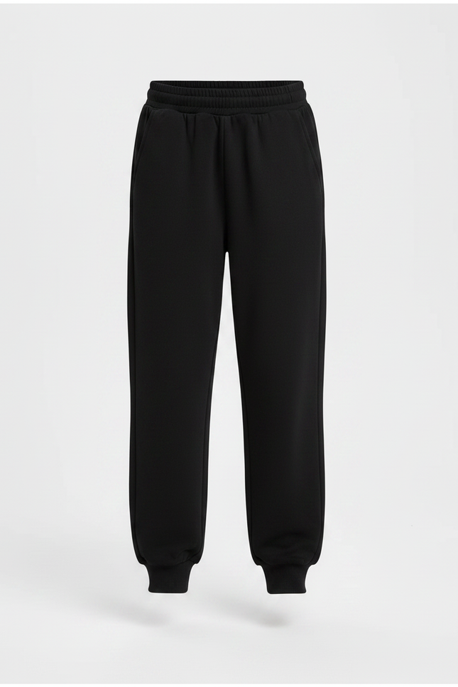 Pantalon Noir Unisexe Molletonné Jogging Confortable Sport - vue 3