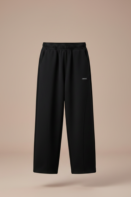 Pantalon Noir Ample Décontracté Coton Enfant Sport - Molleton - vue 3