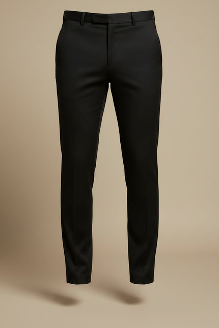 Pantalon Noir Slim Habillé Élégant Homme Moderne - Gabardine - vue 3