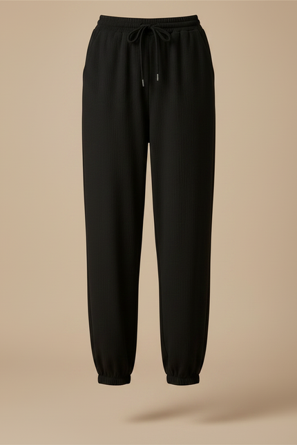 Pantalon Noir Bouffant Femme - Maille - vue 3