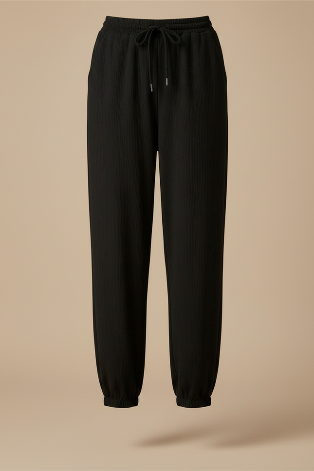 Pantalon Noir Bouffant Femme - Maille - vue 3