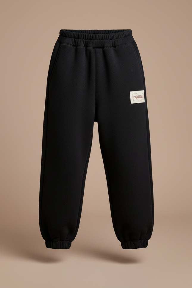 Pantalon Noir Molletonné Ample Enfant Hiver - vue 3