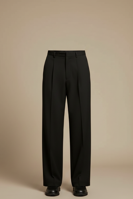 Pantalon Noir Oversize - Gabardine - vue 3