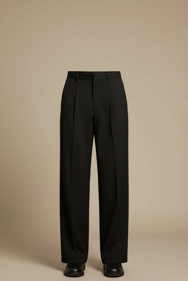 Pantalon Noir Oversize - Gabardine - vue 3