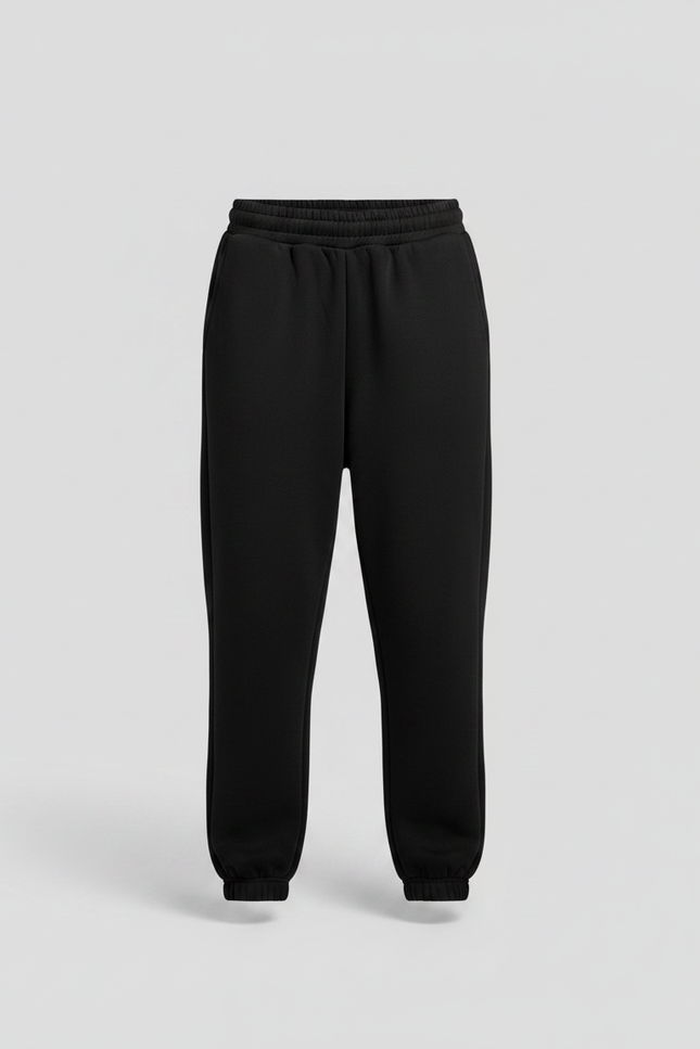 Pantalon Noir Jogging Molleton Confortable Décontracté Femme - vue 3