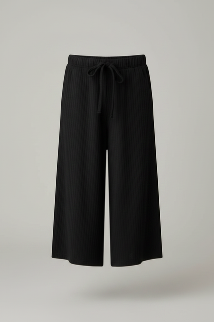 Pantalon Culotte Noir - Maille - vue 3