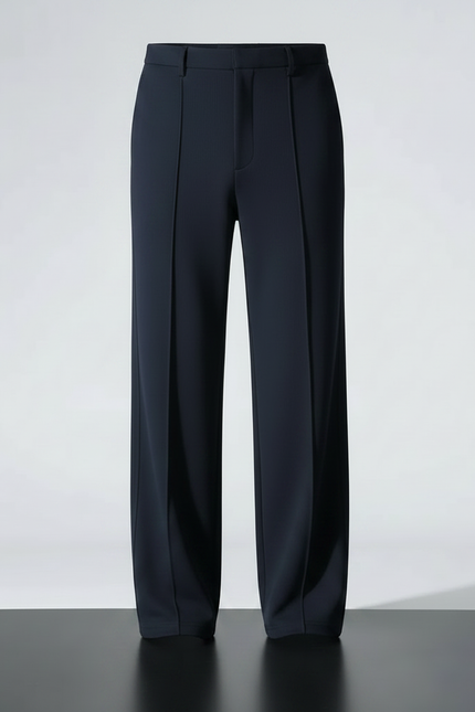 Pantalon Noir Homme Ample Droit Décontracté - Marine Polyester - vue 3