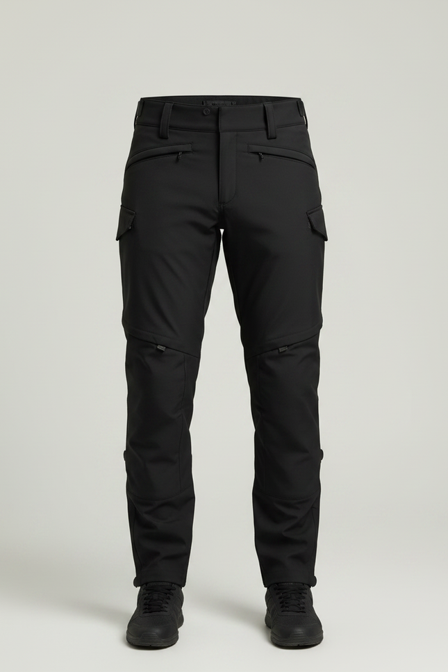 Pantalon Noir Cargo Tactique Homme Ajusté Sport - Polyester - vue 3