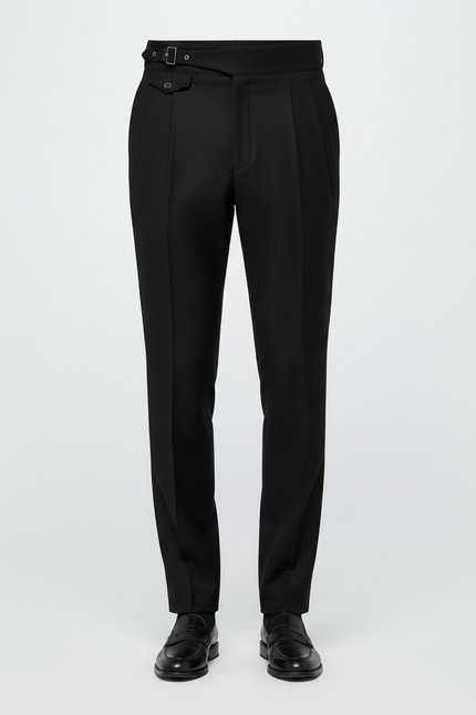 Pantalon Noir Habillé Élégant Droit Homme - Gabardine - vue 3