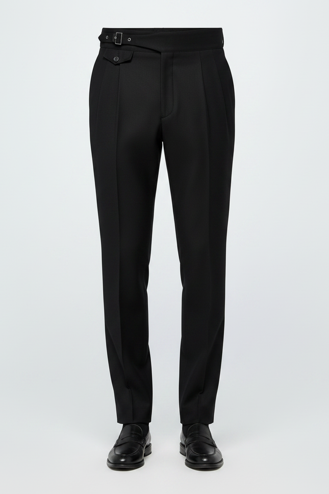 Pantalon Noir Habillé Élégant Droit Homme - Gabardine - vue 3
