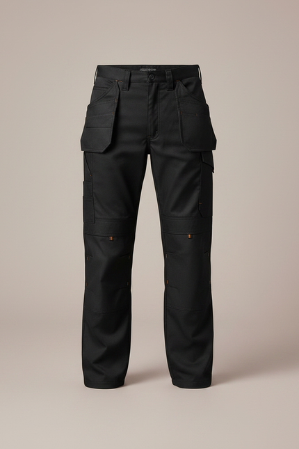 Pantalon Noir Cargo Robuste Enfant Multi-poches - Toile - vue 3