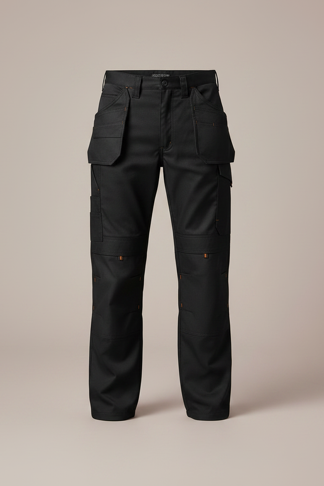 Pantalon Noir Cargo Robuste Enfant Multi-poches - Toile - vue 3