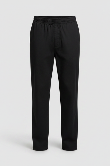 Pantalon Noir Straight - Coton - vue 3