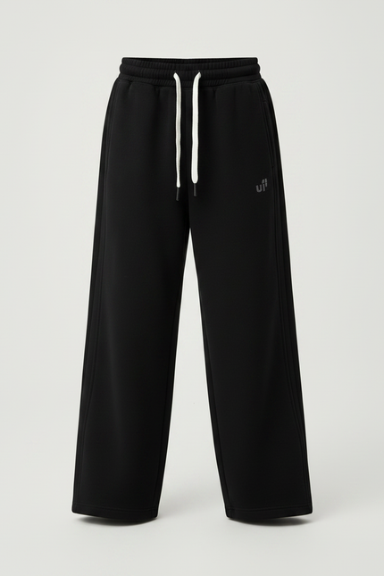 Pantalon Noir Ample Coton Sport Enfant Décontracté - Molleton - vue 3