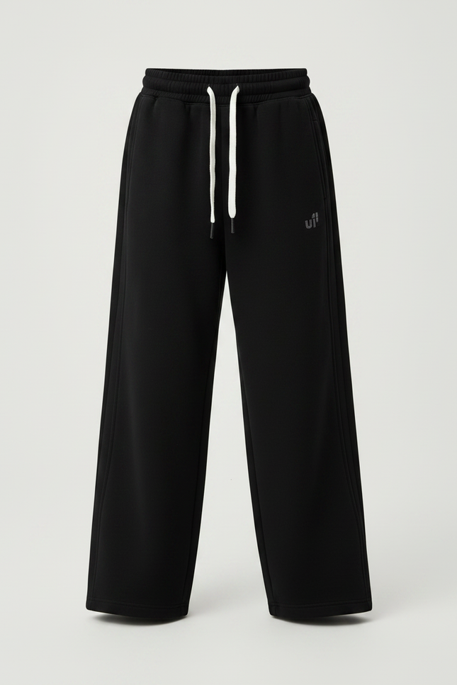 Pantalon Noir Ample Coton Sport Enfant Décontracté - Molleton - vue 3