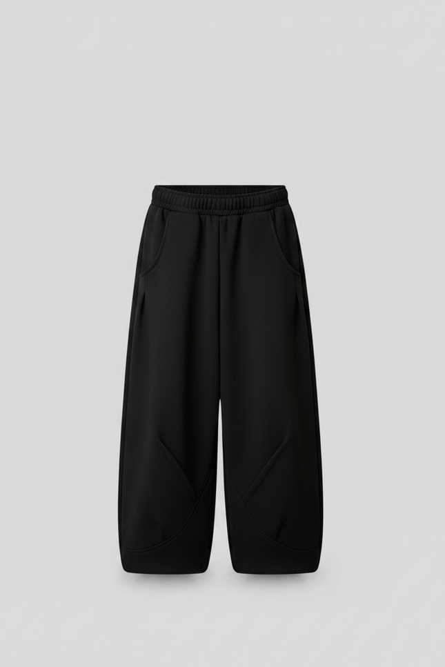Pantalon Noir Ample Sport Décontracté Enfant Hiver - Molleton - vue 3