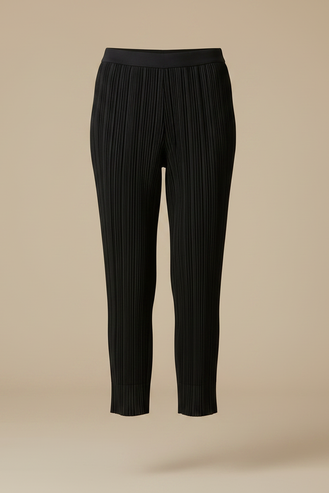 Pantalon Noir Plissé Cheville Décontracté Femme - Polyester - vue 3