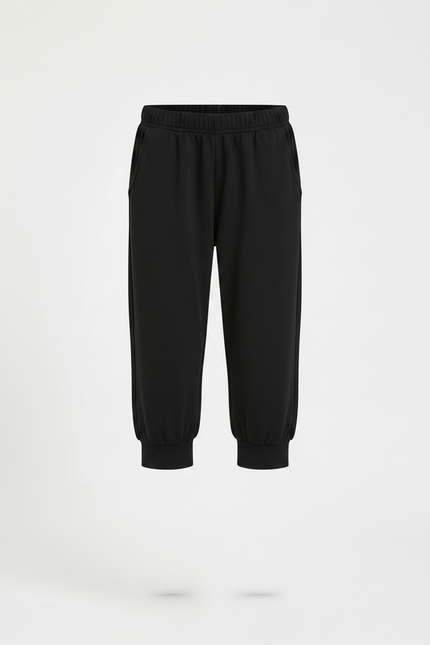 Pantalon Noir Fille Capri Coton Confortable Décontracté - vue 3