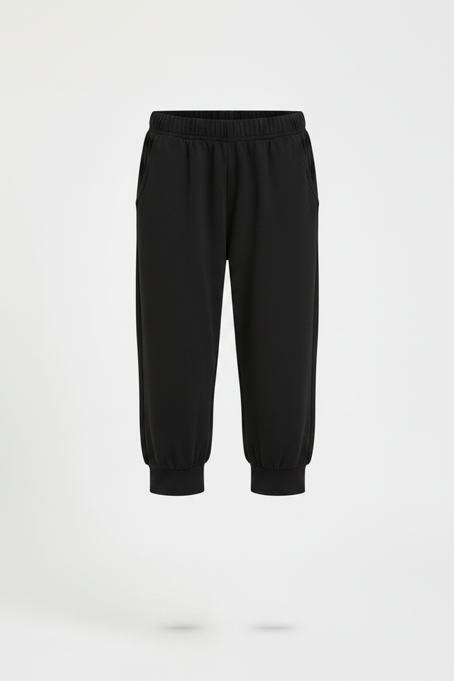 Pantalon Noir Fille Capri Coton Confortable Décontracté - vue 3