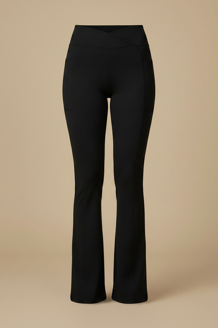 Pantalon Noir Flare Femme - Polyester - vue 3