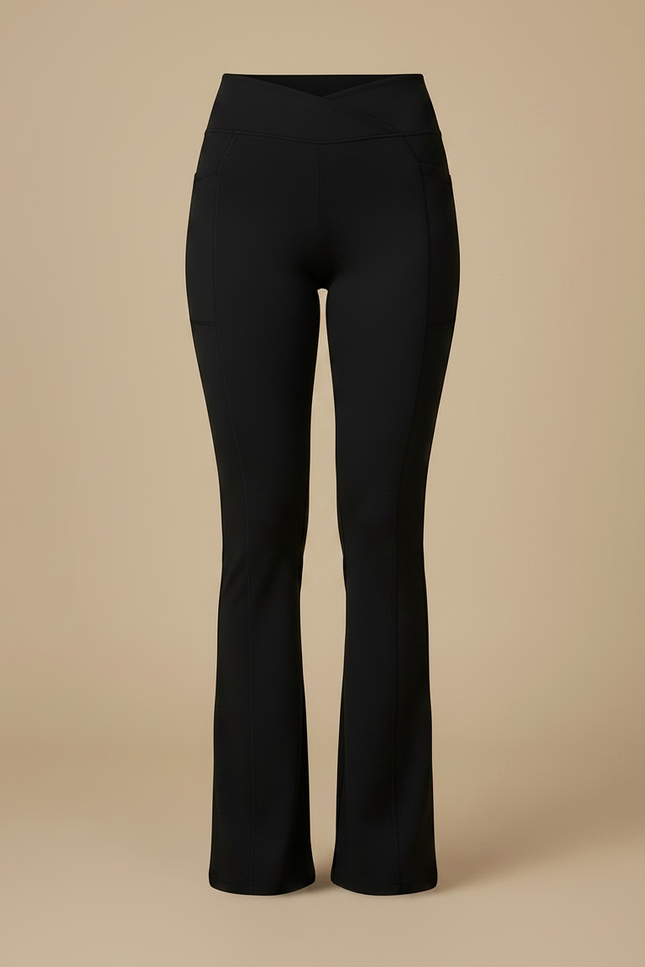 Pantalon Noir Flare Femme - Polyester - vue 3