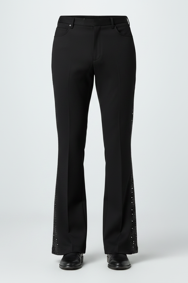 Pantalon A Sequin Noir - Polyester - vue 3