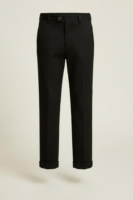 Pantalon Noir Garçon Habillé Élégant Classique Droit - Gabardine - vue 3