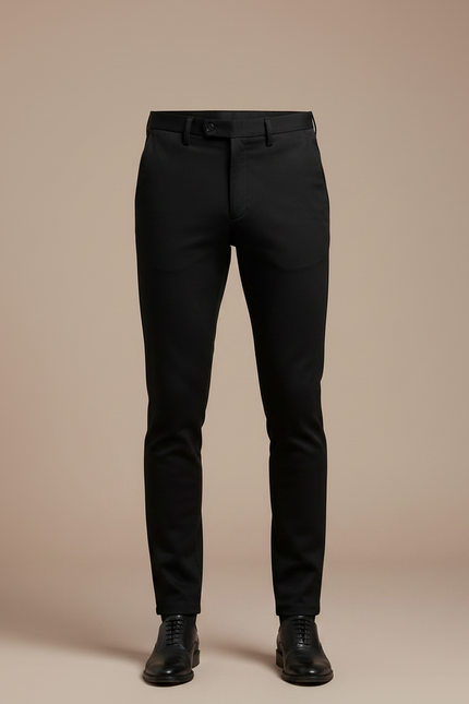 Pantalon Noir Homme Slim Ajusté Habillé Stretch - Polyester - vue 3