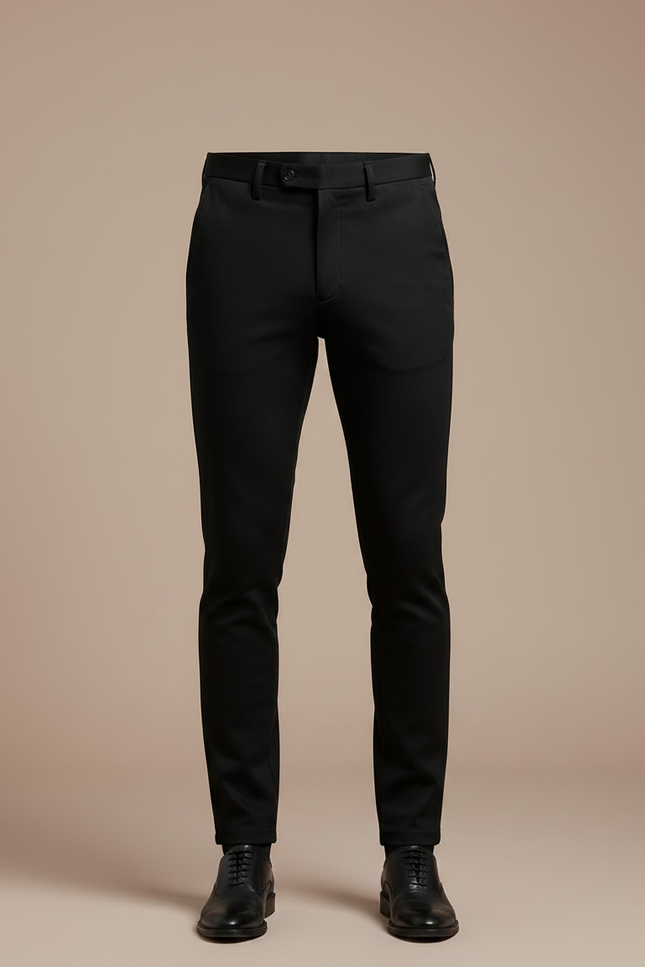 Pantalon Noir Homme Slim Ajusté Habillé Stretch - Polyester - vue 3