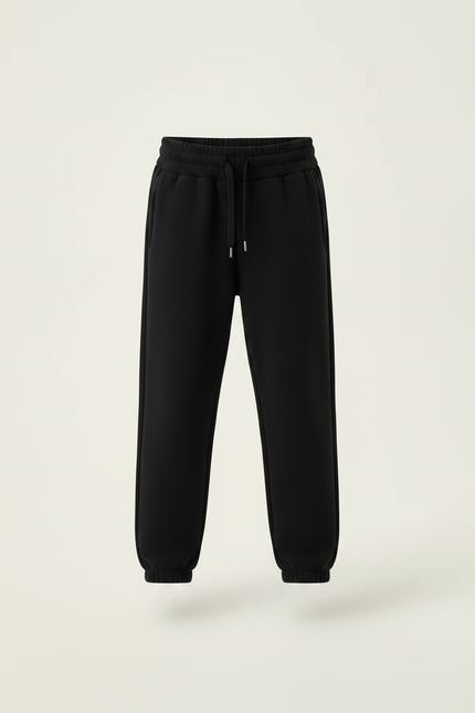Pantalon Noir Molletonné Chaud Confortable Décontracté Jogging - vue 3