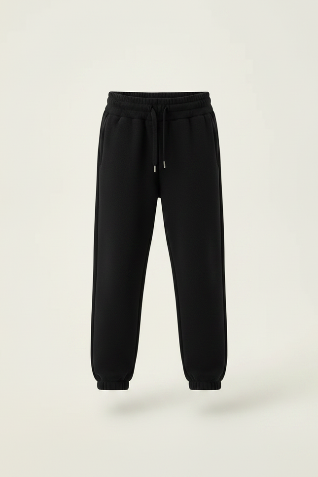 Pantalon Noir Molletonné Chaud Confortable Décontracté Jogging - vue 3